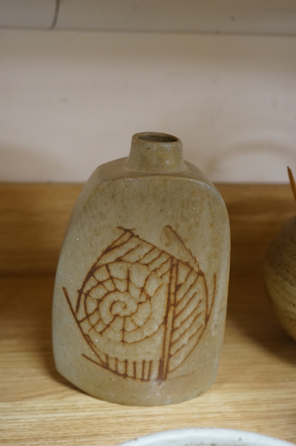 A collection of large Studio pottery vases teapots bowls and tureens (12). Tallest 27cm high